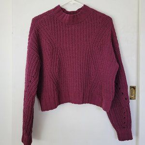 Hollister Women's Mock Neck Knit Sweater (Maroon)
